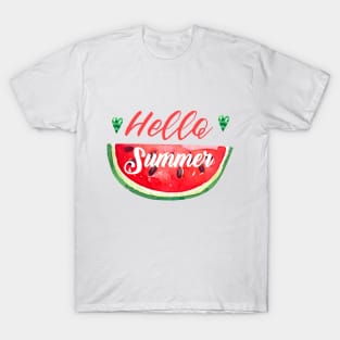 Hello Sweet Summer Graphic / Ladies Summer / Beach Vacation / Summer Graphic / Watermelon Summer / Sweet Summer T-Shirt